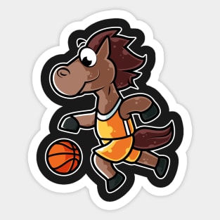 Horse Basketball Game Day Funny Team Sports B-ball design Sticker